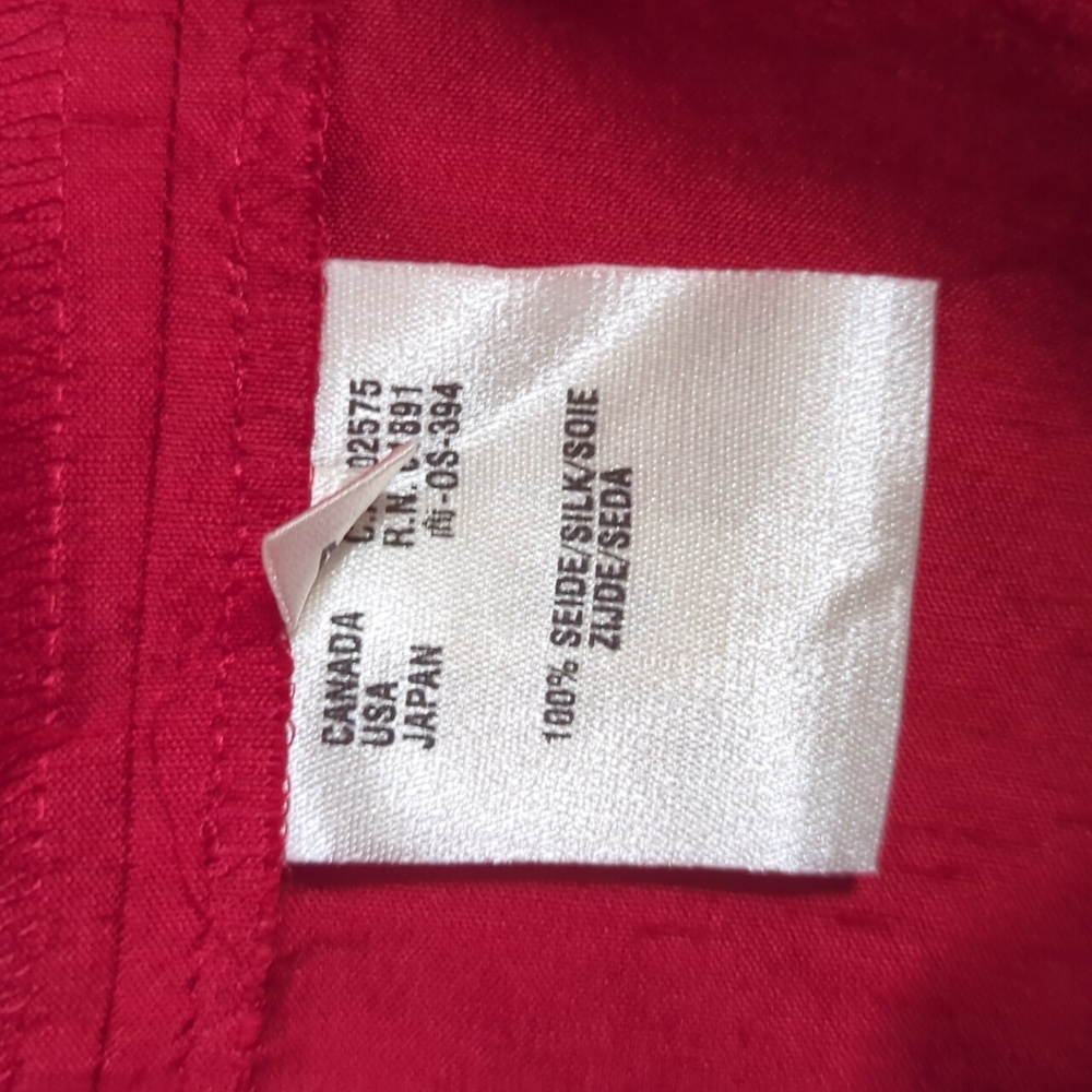 Vintage 90s Escada Sport Red 100% Silk Hooded Jacket NWT Size M - Picture 8 of 10